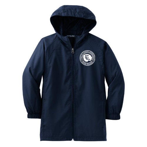Youth Hooded Raglan Jacket  - Left Chest Camp Lawrence Circle Logo