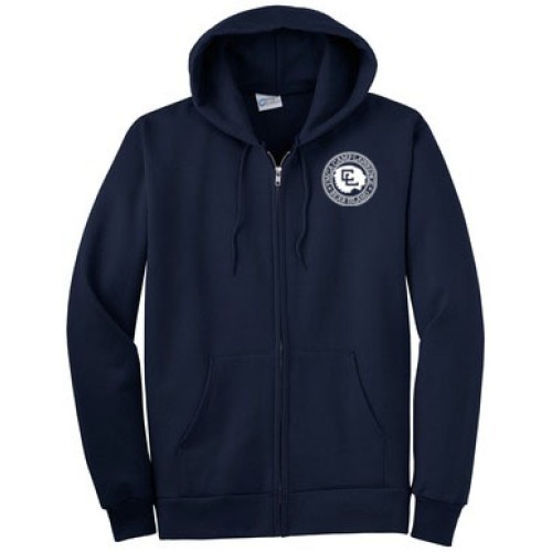 Youth Hood Sweat w/ Zipper - Left Chest Camp Lawrence Circle Logo