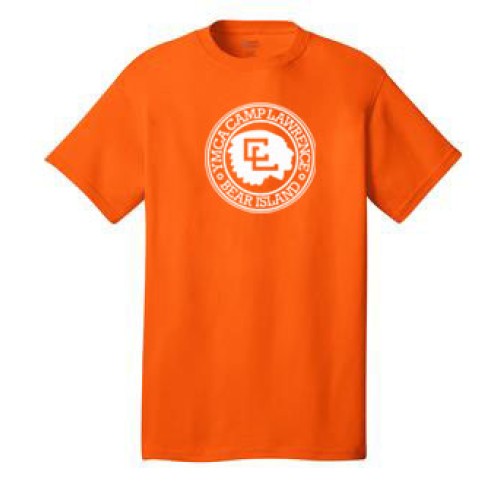 Adult Short Sleeve 100% Cotton Tee - Camp Lawrence Circle Logo
