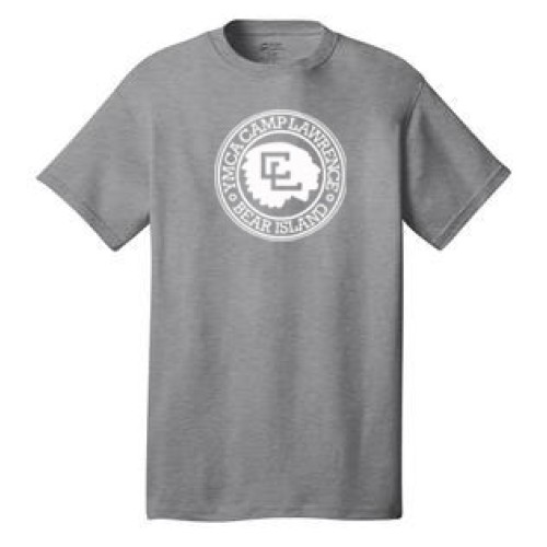 Adult Short Sleeve 100% Cotton Tee - Camp Lawrence Circle Logo