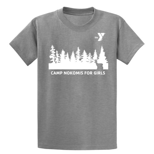 Adult Tee Shirt - Forest Deer Design - Camp Nokomis