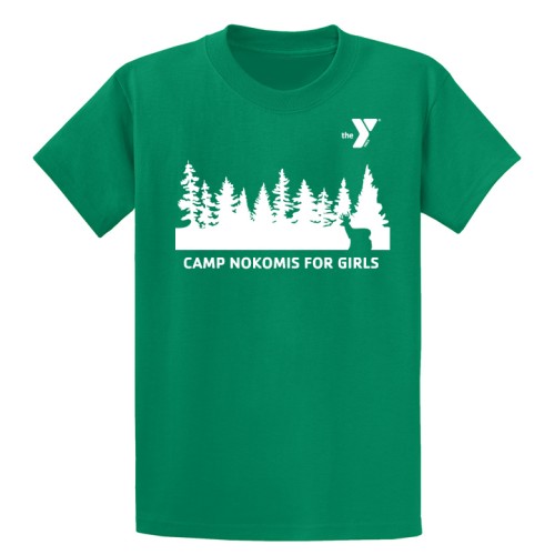 Adult Tee Shirt - Forest Deer Design - Camp Nokomis