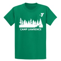 Youth Short Sleeve 100% Cotton Tee - Camp Lawrence - Linear Kayak Design
